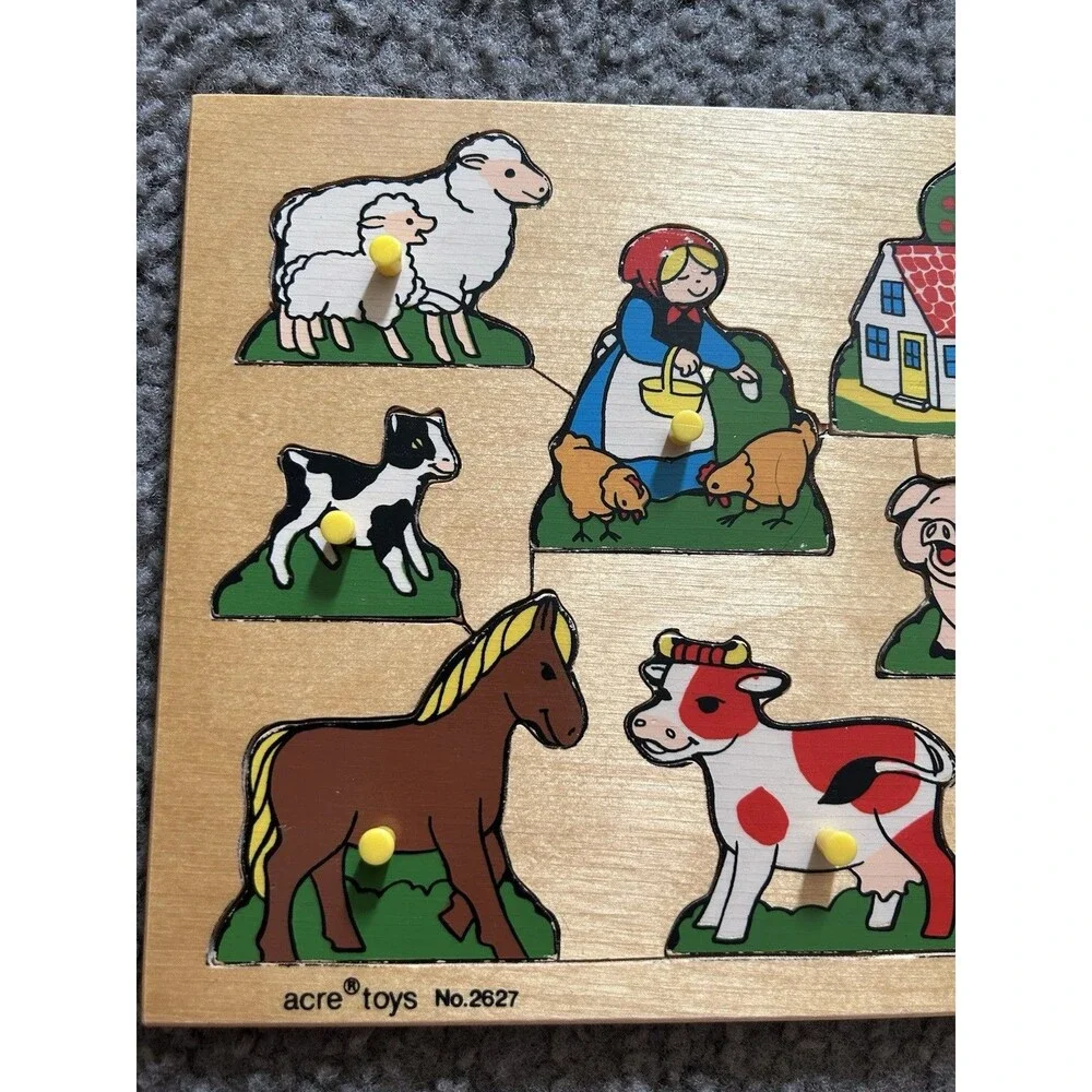 Acre Toy Vintage Wooden Puzzle Made in Holland Farm